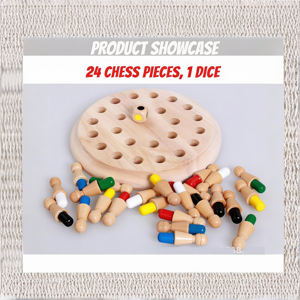 PRODUCT SHOWCASE. 24 CHESS PIECES, 1 DICE