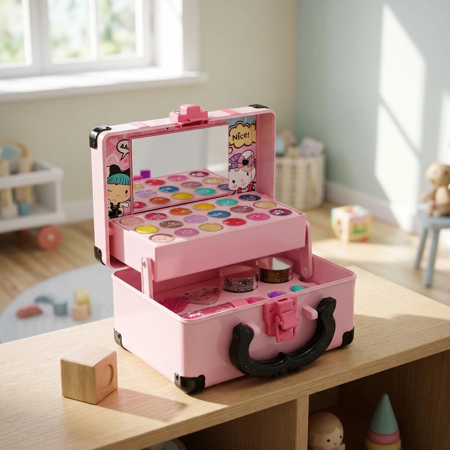 Set de maquillage jouet pour enfants - Ensemble de jeu de rôle beauté