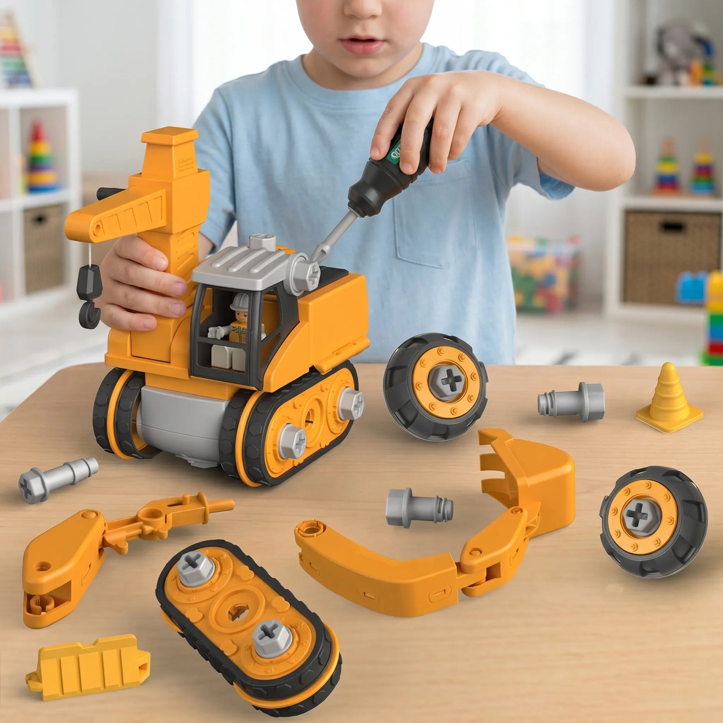 Uit Elkaar Te Halen Constructievoertuig Speelgoed – DIY Schroef- En Bouwtruck Speelgoed