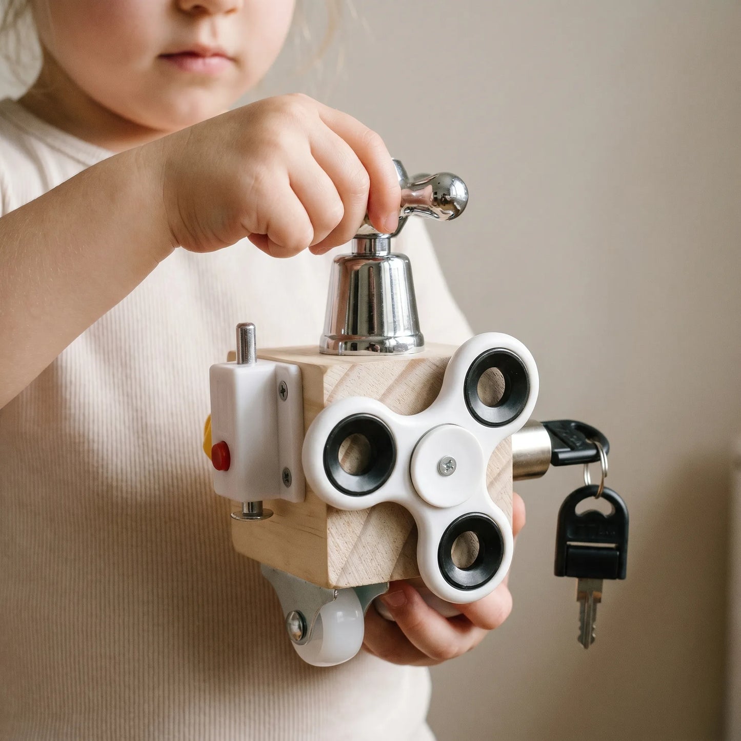 Montessori Activiteitenkubus – Houten Fidget Activiteitenkubus Blok