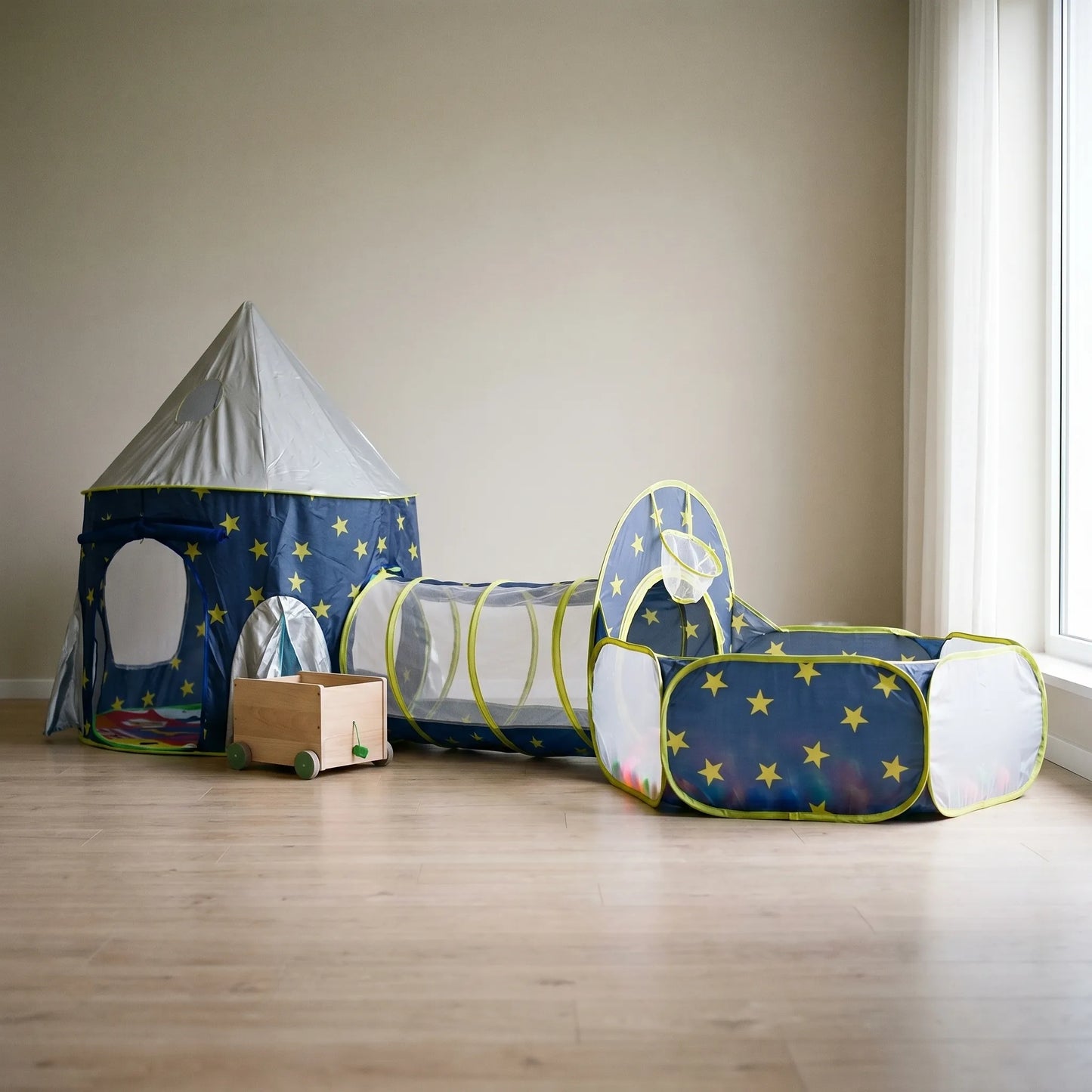 3-in-1 Speeltent Voor Kinderen – Indoor Speelhuis Met Kruiptunnel En Ballenbak