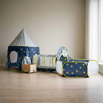 3-in-1 Speeltent Voor Kinderen – Indoor Speelhuis Met Kruiptunnel En Ballenbak