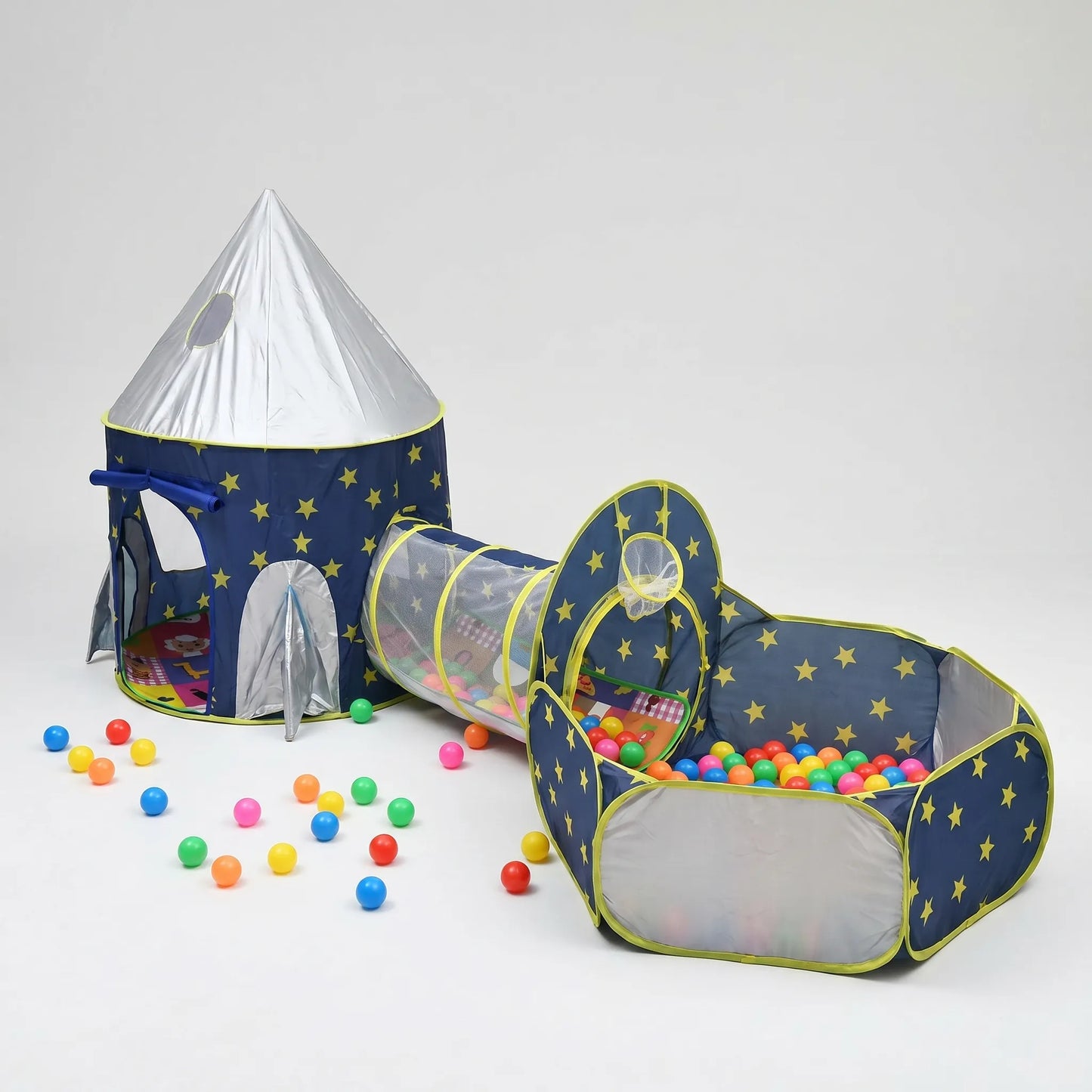 3-in-1 Speeltent Voor Kinderen – Indoor Speelhuis Met Kruiptunnel En Ballenbak