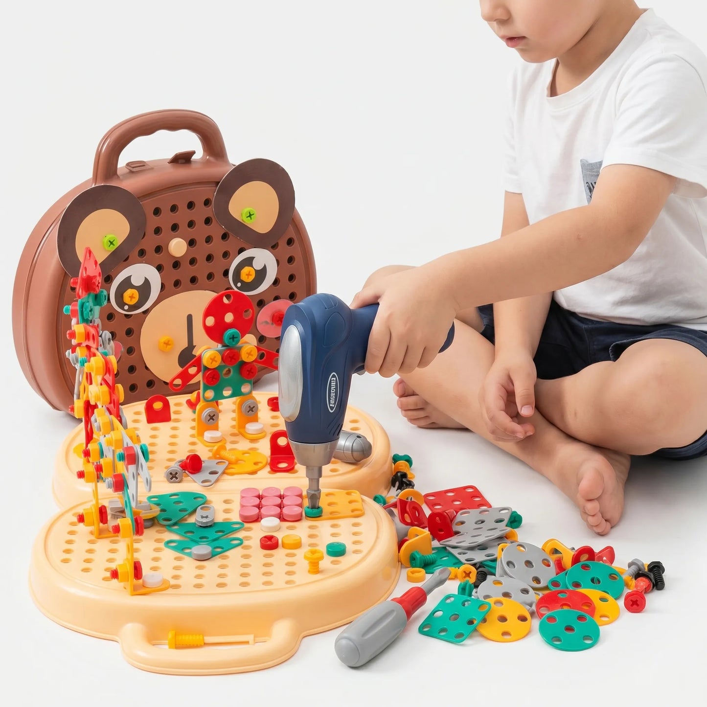 Montessori Elektrische Boorset – Bouwgereedschap Speelset Voor Kleine Ingenieurs