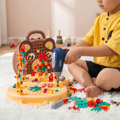 Montessori Elektrische Boorset – Bouwgereedschap Speelset Voor Kleine Ingenieurs