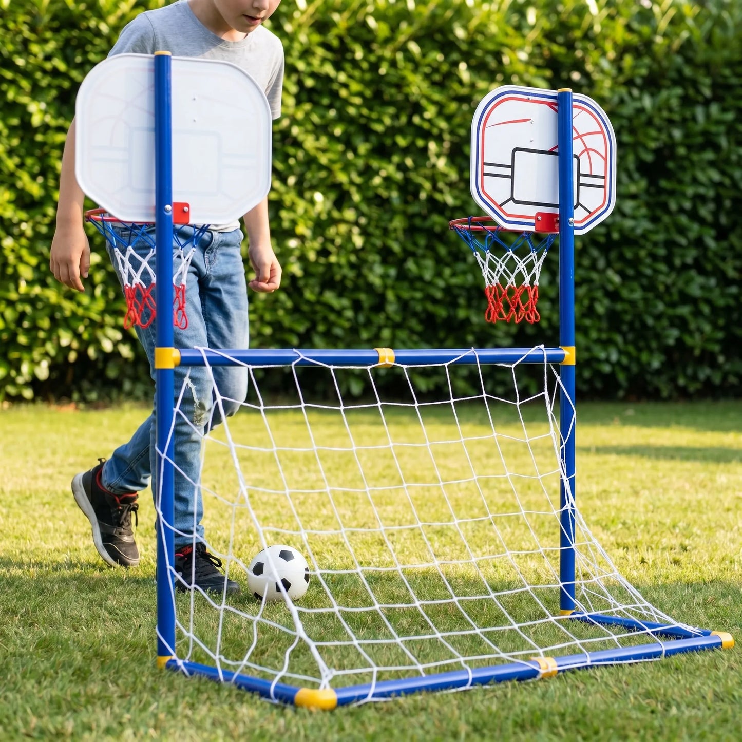 Voetbal- en Basketbalset – 2-in-1 Buitensportset Voor Kinderen