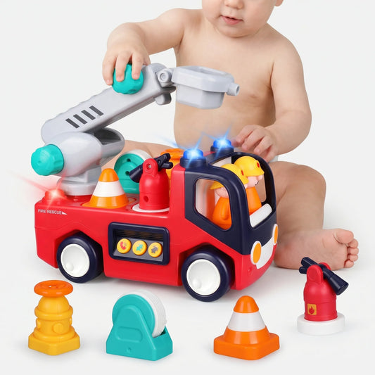Brandweerwagen Speelgoed – Montessori Muzikale Brandweerwagen Voor Peuters