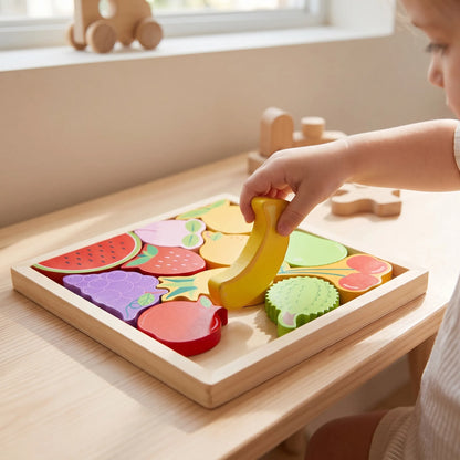 Houten Dierenpuzzel – Montessori Dieren Blokpuzzel Voor Peuters