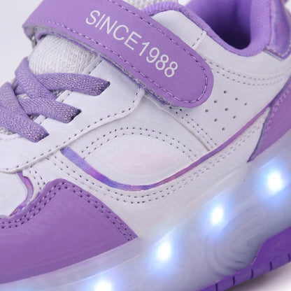 Kinder Rolschoenen – Lichtgevende Klittenband Sneakers Met Wieltjes