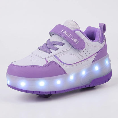 Kinder Rolschoenen – Lichtgevende Klittenband Sneakers Met Wieltjes