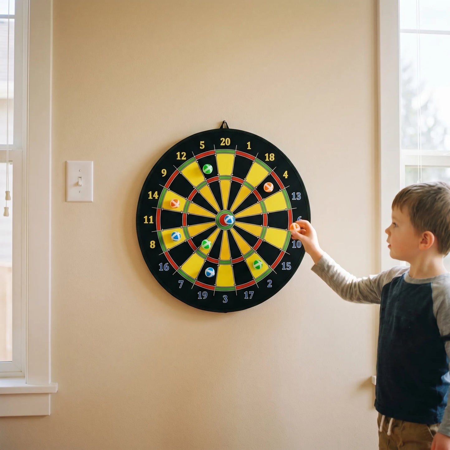 Kinder Dartbordset – Opvouwbaar Dartspel Met Kleefballen
