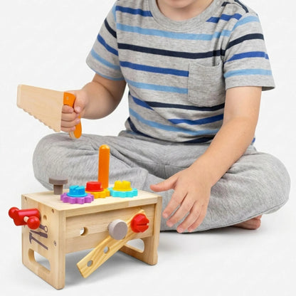 Houten Werkbank Speelgoed – Montessori Gereedschapsbank Set Voor Peuters