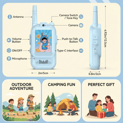 Walkie talkie voor kinderen met camera en kleurenscherm 4