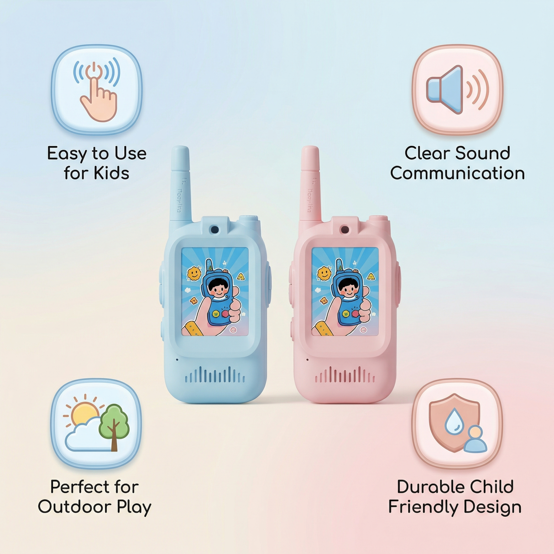 Walkie talkie voor kinderen met camera en kleurenscherm 7