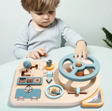 Houten Stuurwiel Activiteitenbord – Montessori Rijden Activiteiten Speelgoed