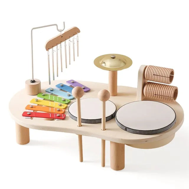 Montessori Houten Muziektafel – Multi-instrumenten Muziekset Voor Kinderen