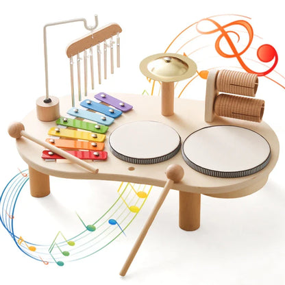 Montessori Houten Muziektafel – Multi-instrumenten Muziekset Voor Kinderen