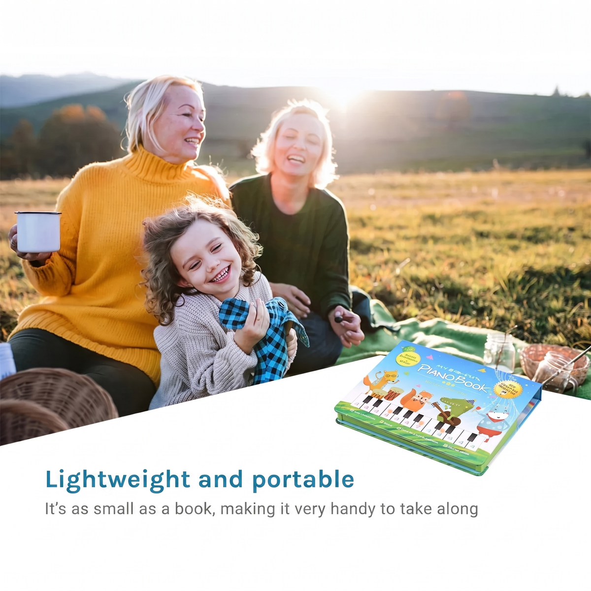 Lightweight and portable. It's as small as a book, making it very handy to take along