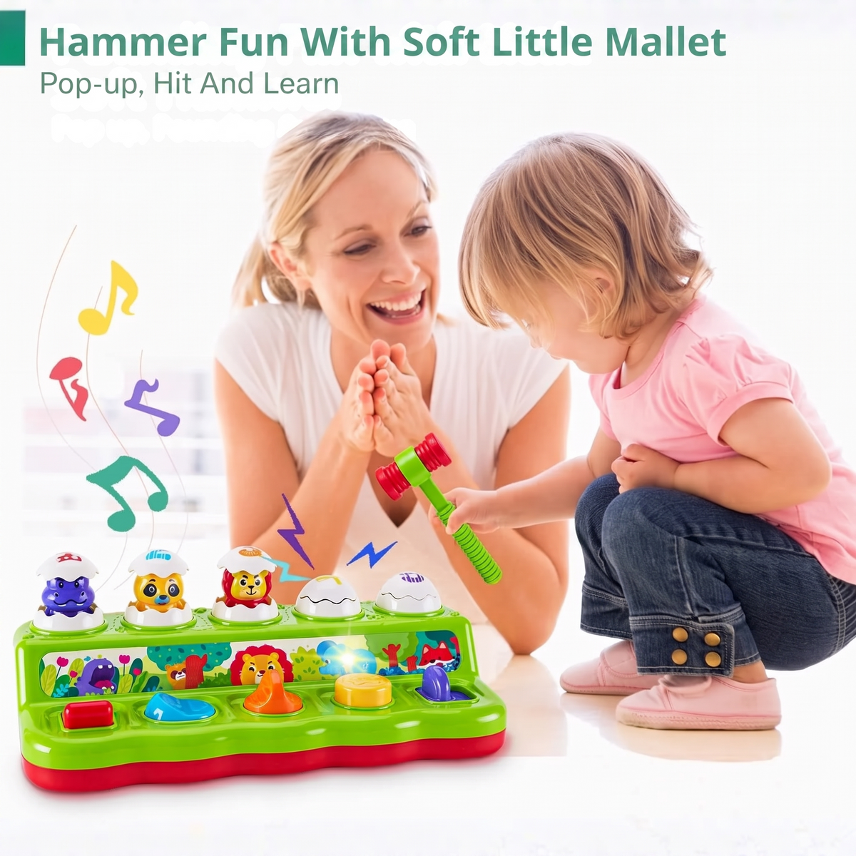 Hammer Fun With Soft Little Mallet. Pop-up, Hit And Learn