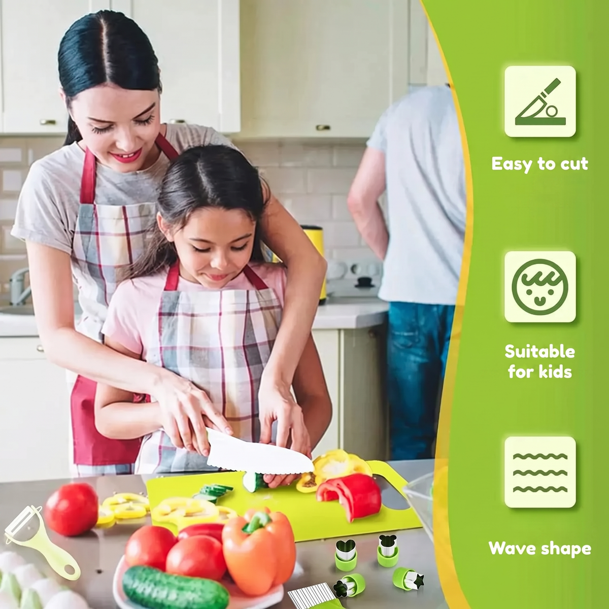 Easy to cut. Suitable for kids. Wave shape