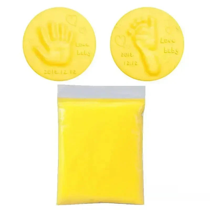 Baby hand- en voetafdruk klei set - Geel