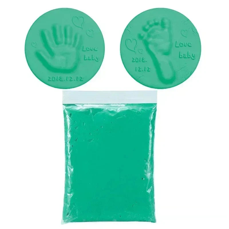 Baby hand- en voetafdruk klei set - Groen