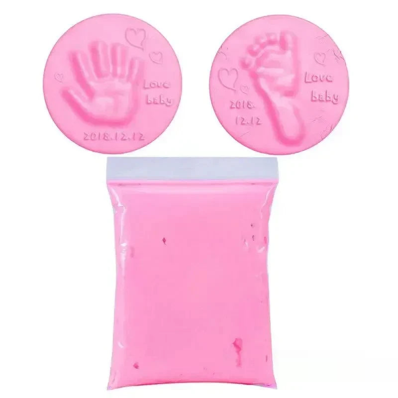 Baby hand- en voetafdruk klei set - Roze