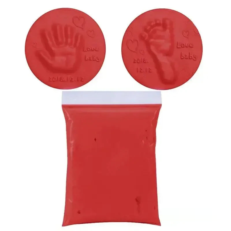 Baby hand- en voetafdruk klei set - Rood