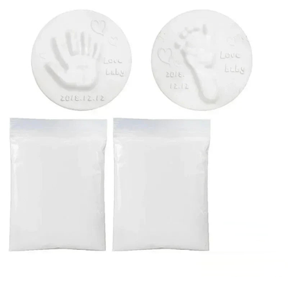Baby hand- en voetafdruk klei set - Wit