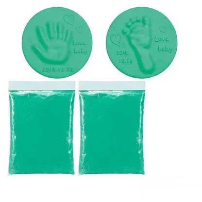 Baby hand- en voetafdruk klei set - Groen