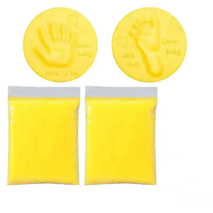 Baby hand- en voetafdruk klei set - Geel
