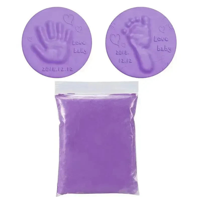 Baby hand- en voetafdruk klei set - Paars