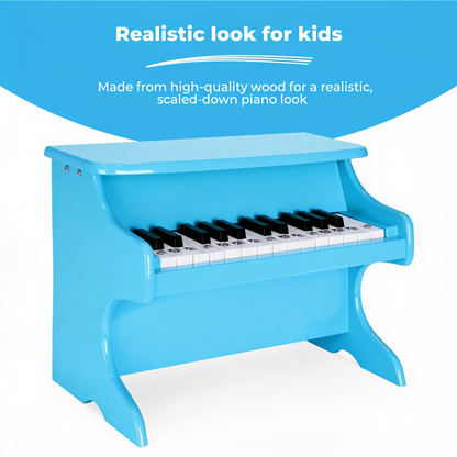 Realistic look for kids. Made from high-quality wood for a realistic, scaled-down piano look