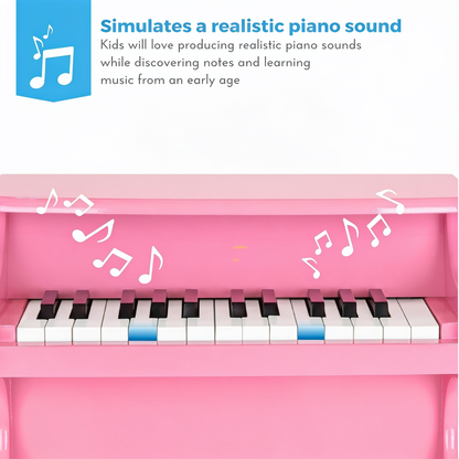 Simulates a realistic piano sound. Kids will love producing realistic piano sounds while discovering notes and learning music from an early age