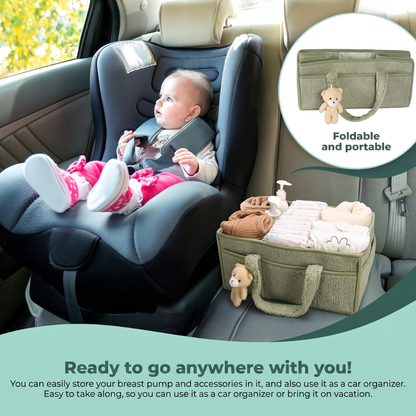 Foldable and portable. Ready to go anywhere with you!. You can easily store your breast pump and accessories in it, and also use it as a car organizer.. Easy to take along, so you can use it as a car organizer or bring it on vacation.
