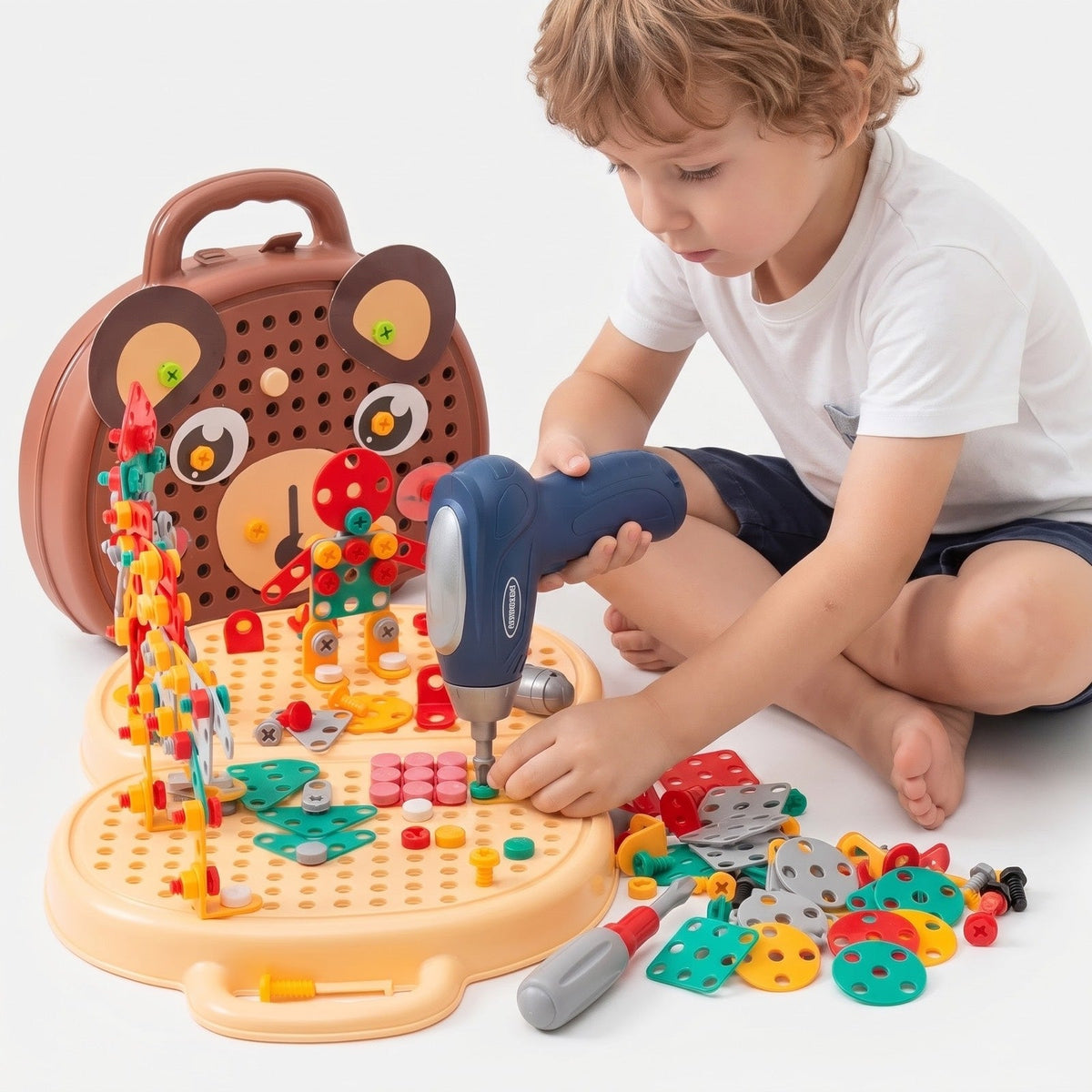 Montessori Elektrische Boorset – Bouwgereedschap Speelset Voor Kleine Ingenieurs