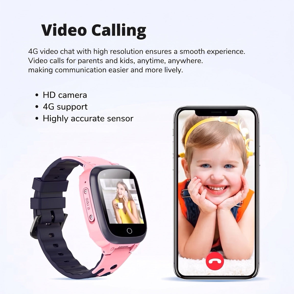 GPS Smartwatch Kinderen - 4G Horloge met Videobellen en SOS Knop