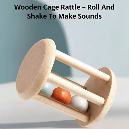 Wooden Cage Rattle – Roll And Shake To Make Sounds