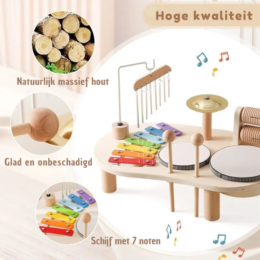 Montessori Houten Muziektafel – Multi-instrumenten Muziekset Voor Kinderen