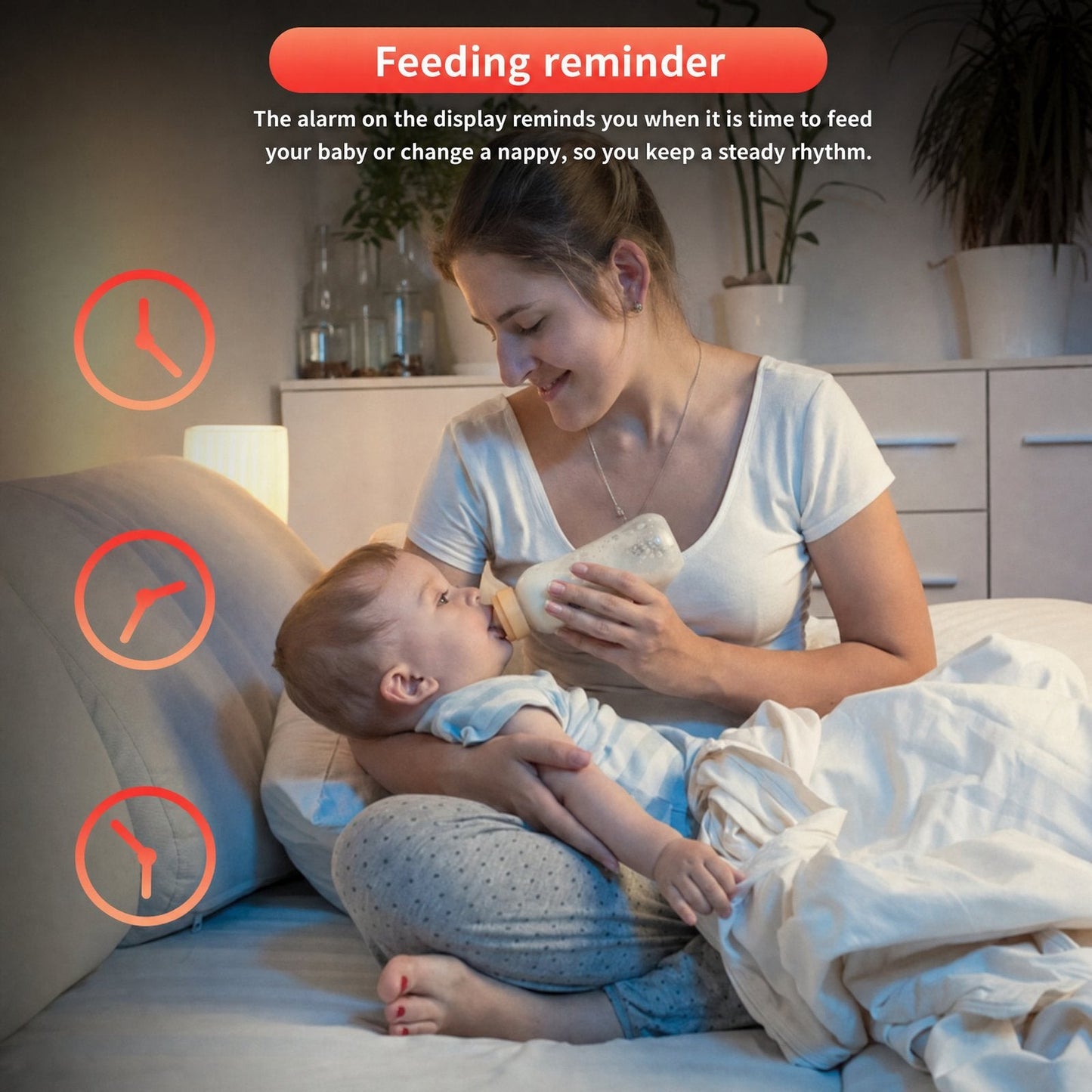 Babyfoon met camera voedingsherinnering