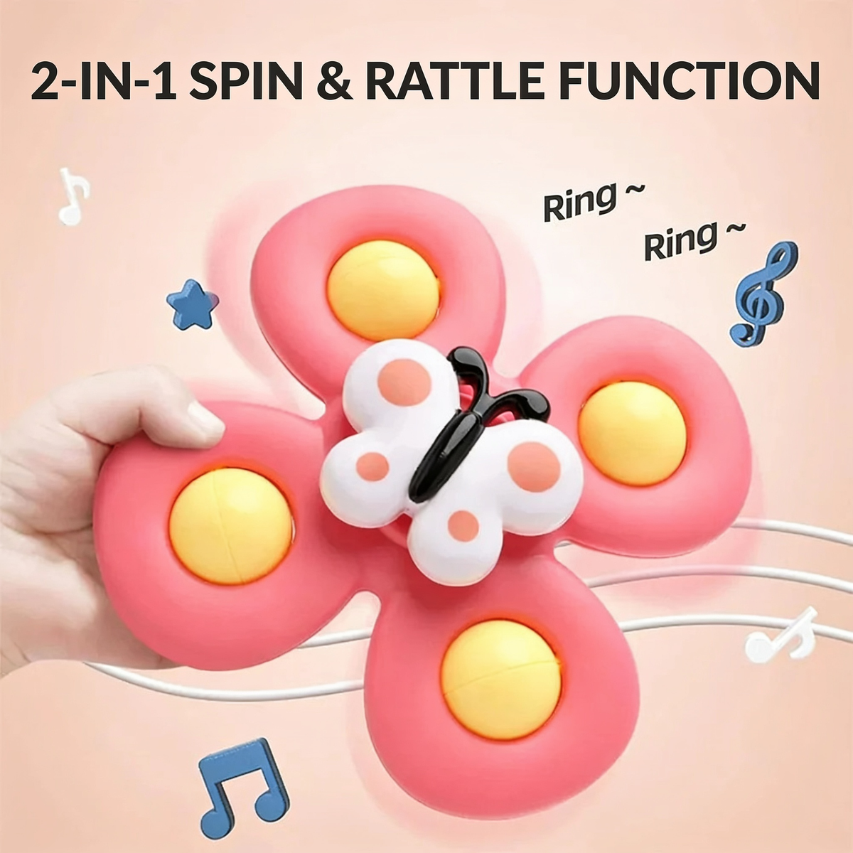2-IN-1 SPIN & RATTLE FUNCTION. Ring ~. Ring ~