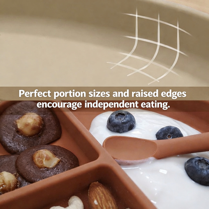 Perfect portion sizes and raised edges encourage independent eating.