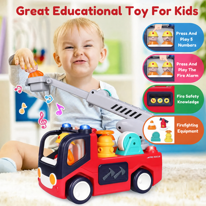 Great Educational Toy For Kids. Press And Play 5 Numbers. Press And Play The Fire Alarm. Fire Safety Knowledge. Firefighting Equipment