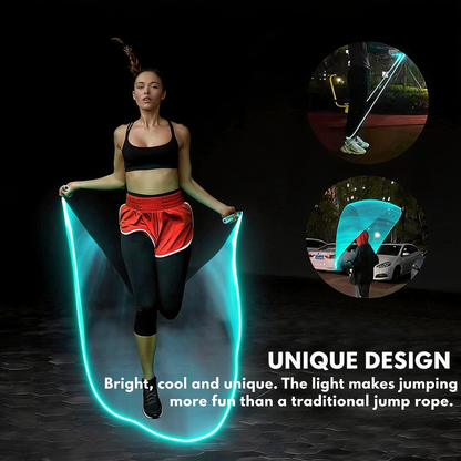 UNIQUE DESIGN. Bright, cool and unique. The light makes jumping more fun than a traditional jump rope.
