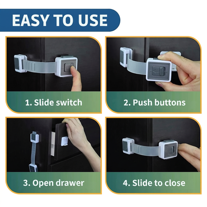 EASY TO USE. 1. Slide switch. 2. Push buttons. 3. Open drawer. 4. Slide to close