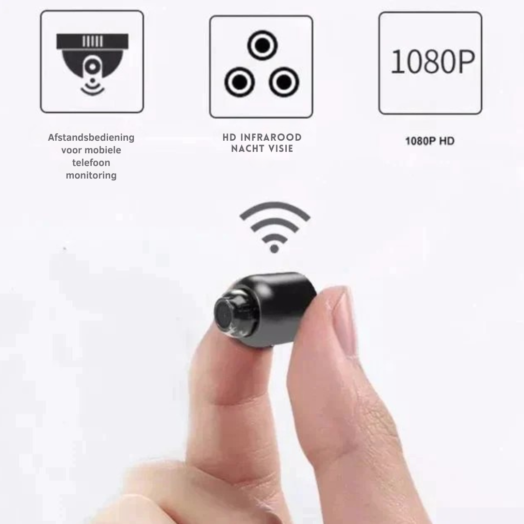Mini Beveiligingscamera WiFi | Nachtzicht 1080P | Babyfoon & Huisdiercamera